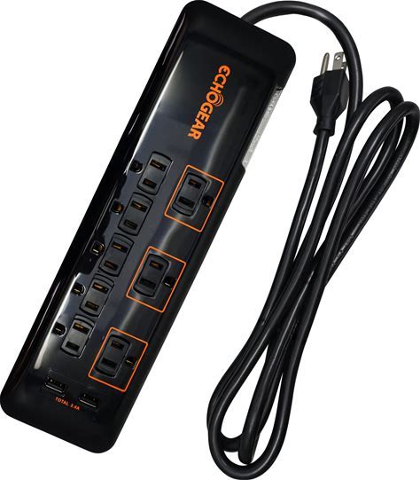 Echogear 8-Outlet Rotating-Plug Power Strip